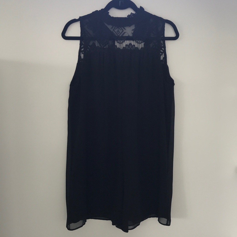 BCBGeneration black romper w lace neck